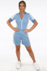 Knitted Zipper Top & Shorts Co-Ord