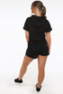Hooded Sequin Trim Jumper & Sequin Panel Shorts Set 