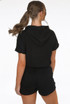 Hooded Sequin Trim Jumper & Sequin Panel Shorts Set 
