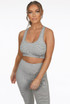 Stripe Print Round Neck Top & Ruched Back Active Pant Set