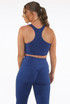 Stripe Print Round Neck Top & Ruched Back Active Pant Set