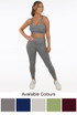 Stripe Print Round Neck Top & Ruched Back Active Pant Set