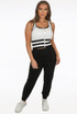 Knitted Stripe Front Zip Up Crop Tops