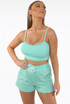 Hooded Zip Up Jumper With Cami & Shorts 3 Piece Set