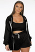 Hooded Zip Up Jumper With Cami & Shorts 3 Piece Set