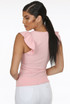 Frilled Cap Sleeve Ribbed Tops