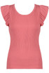 Frilled Cap Sleeve Ribbed Tops