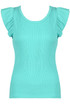 Frilled Cap Sleeve Ribbed Tops