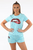 Lips Trim Round Neck Tees  &  Shorts Set