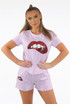 Lips Trim Round Neck Tees  &  Shorts Set