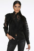 Embroidery Lace Button Up Blouse