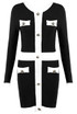 Button Trim Knitted Bodycon Dress