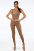 Plunge Neck Ribbed Catsuit