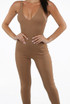 Plunge Neck Ribbed Catsuit