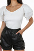 Frill Layer Ribbed Top Off The Shoulder