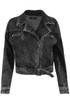 Front Zip Up Denim Biker Jacket
