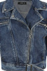 Front Zip Up Denim Biker Jacket