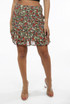 Floral Print Pleated Elasticated Waist Mini Skirt