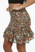 Floral Print Pleated Elasticated Waist Mini Skirt