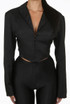 Front Hook Up Cropped Blazer