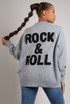 'ROCK & ROLL' Slogan Round Neck Jumper - 5 Colours