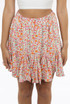 Flower Print Elasticated Waist Mini Skirt