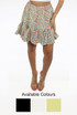 Flower Print Elasticated Waist Mini Skirt