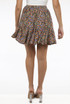 Flower Print Elasticated Waist Mini Skirt