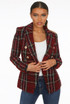 Check Pattern Knit Thread Double Breast Blazers