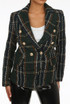 Check Pattern Knit Thread Double Breast Blazers