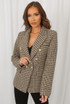 Beige Knit Thread Double Breast Blazers