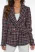 Check Pattern Knit Thread Double Breast Blazers - 3 Colours