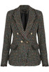 Check Pattern Knitted Double Breast Blazers
