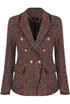 Check Pattern Knitted Double Breast Blazers