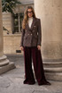 Check Pattern Knitted Double Breast Blazers