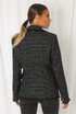 Tweed Fringe Trim Double Breast Blazers