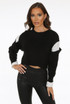 Knitted Cut Out Shoulder Shirt Jumper