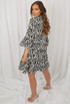 Animal Print Pleated Hem Shift Dress