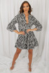 Animal Print Pleated Hem Shift Dress