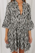 Animal Print Pleated Hem Shift Dress