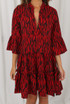 Animal Print Pleated Hem Shift Dress