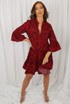 Animal Print Pleated Hem Shift Dress