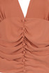 Layered Button Trim Low Neck Blouse - 4 Colours