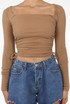 Side Ruched Knotted Square Neck Tops