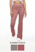 Ribbed Trim Bell Bottom Trouser - 2 Colours