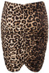 Animal Print Front Ruched Mini Skirt