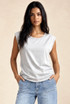 Round Neck T-Shirt With Shoulder Pads - 6 Colours