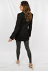 Black Threaded Double Breasted Coat