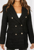 Black Threaded Double Breasted Coat