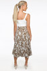 Splash Print Belted Midi Skirt